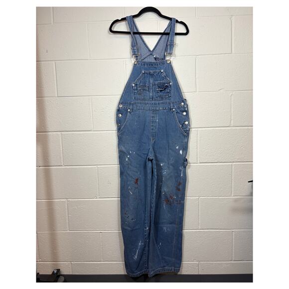 VINTAGE 90s Adriana Sport Overalls Womens Medium Blue Denim Painter Dungarees - Picture 1 of 6